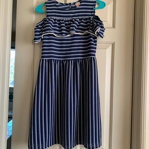 Striped ruffle chest dress